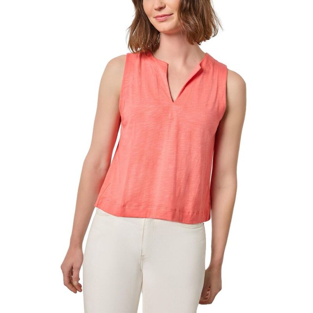 Lilla P Womens  Pleat Back Split Neck Tank